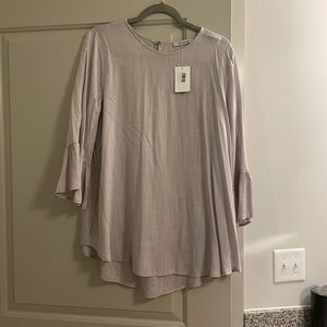 NWT Linen belle sleeved top- gray